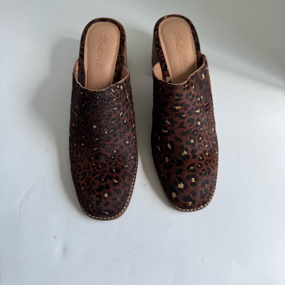 Madewell The Carey Mule in Painted Leopard Calf Hair. Size 10 - Picture 13 of 16